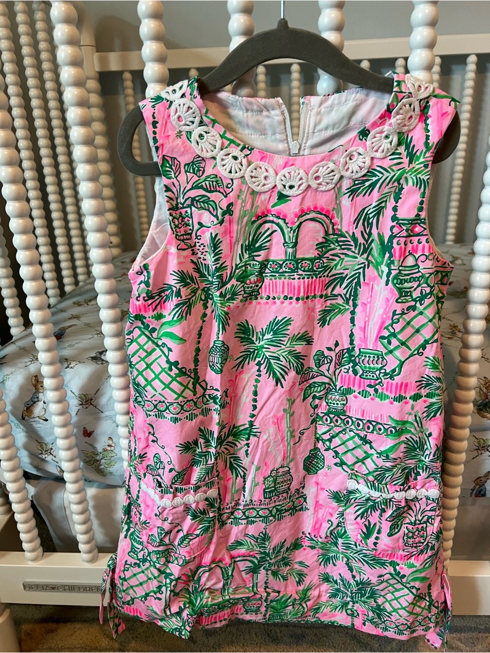 Lilly Pulitzer Pink Tropical Palm-Print Sleeveless Dress